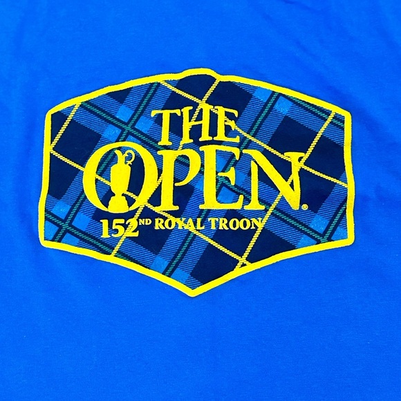 Royal Troon 152nd British Open Blue Embroidered T-Shirt Size Medium - Picture 2 of 5
